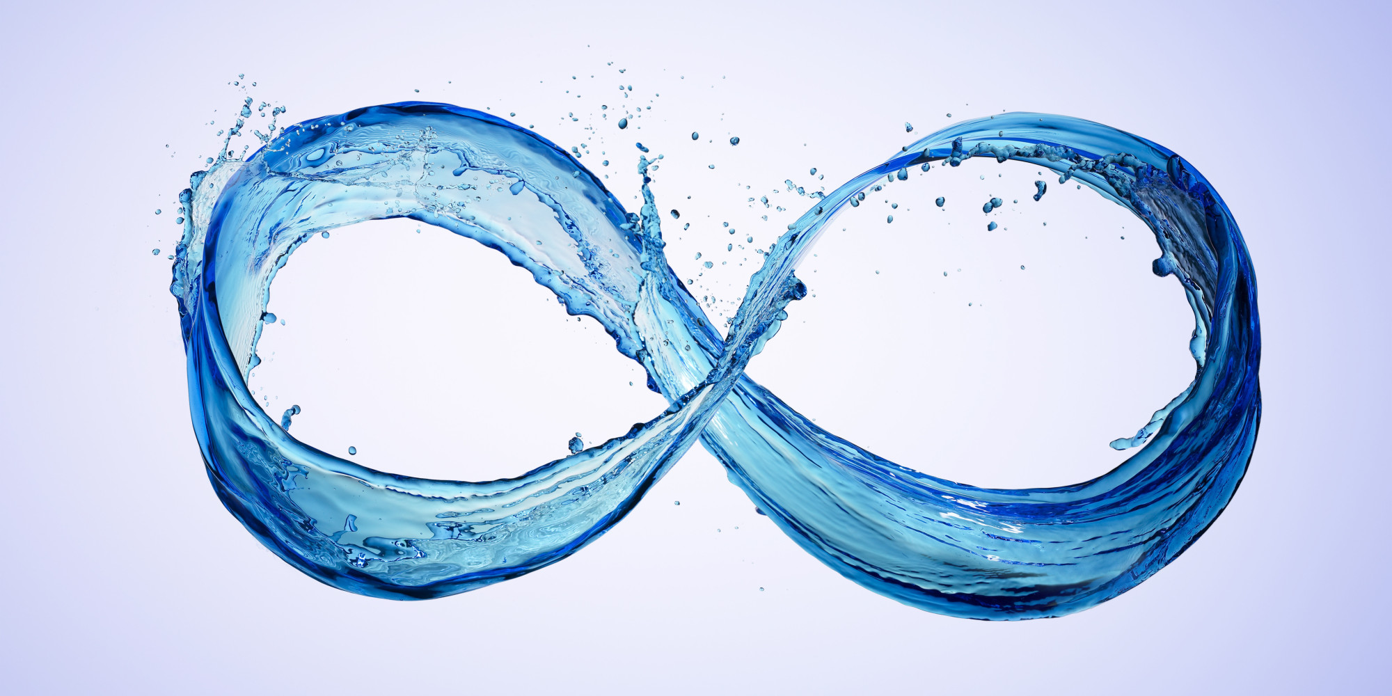 Water taking the shape of an infinity symbol